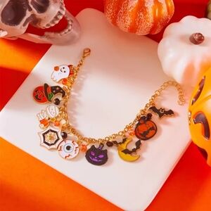 Halloween Charm Bracelet with Gold Chain